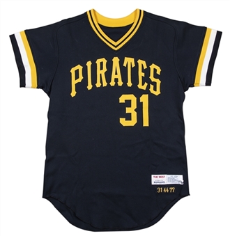 1977 Al Holland Game Used Pittsburgh Pirates Black Road Jersey - Popular Style